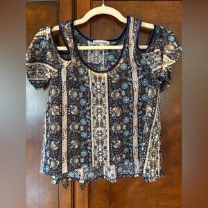 Wallflower Navy Floral Blouse